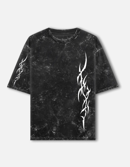 Shadow Flame Acid Wash Oversized T-Shirt