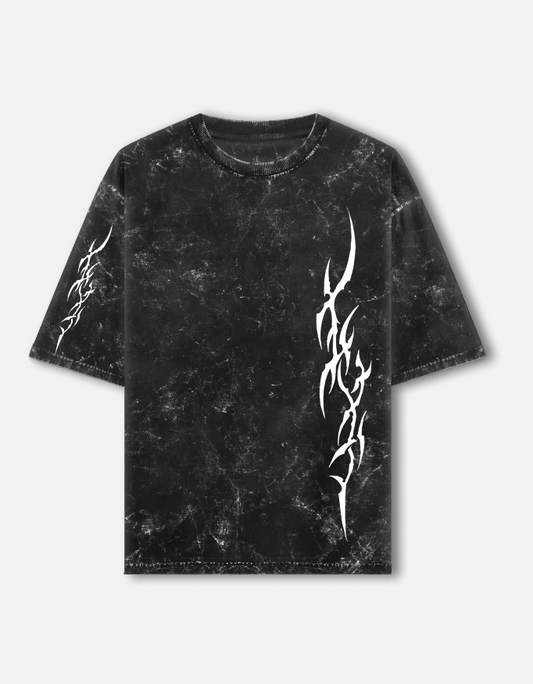 Shadow Flame Acid Wash Oversized T-Shirt