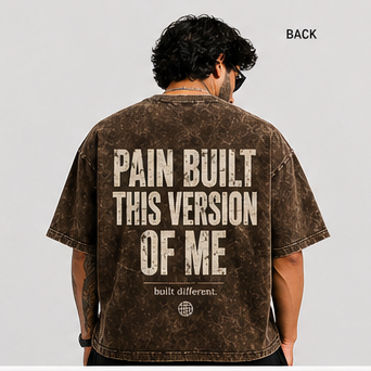 “Built Different” Acid Wash Oversized T-Shirt