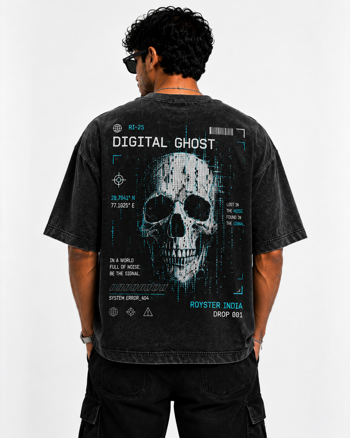 DIGITAL GHOST — Oversized Washed T-Shirt