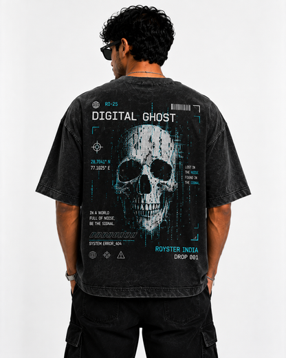 DIGITAL GHOST — Oversized Washed T-Shirt