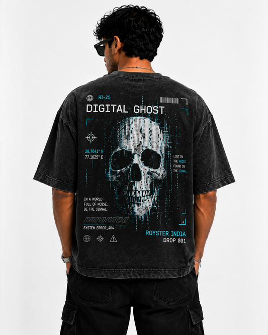 DIGITAL GHOST — Oversized Washed T-Shirt