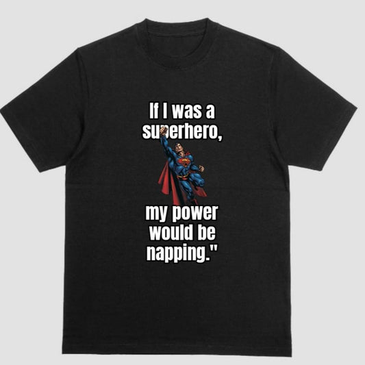 Superhero Nap Black T-Shirt