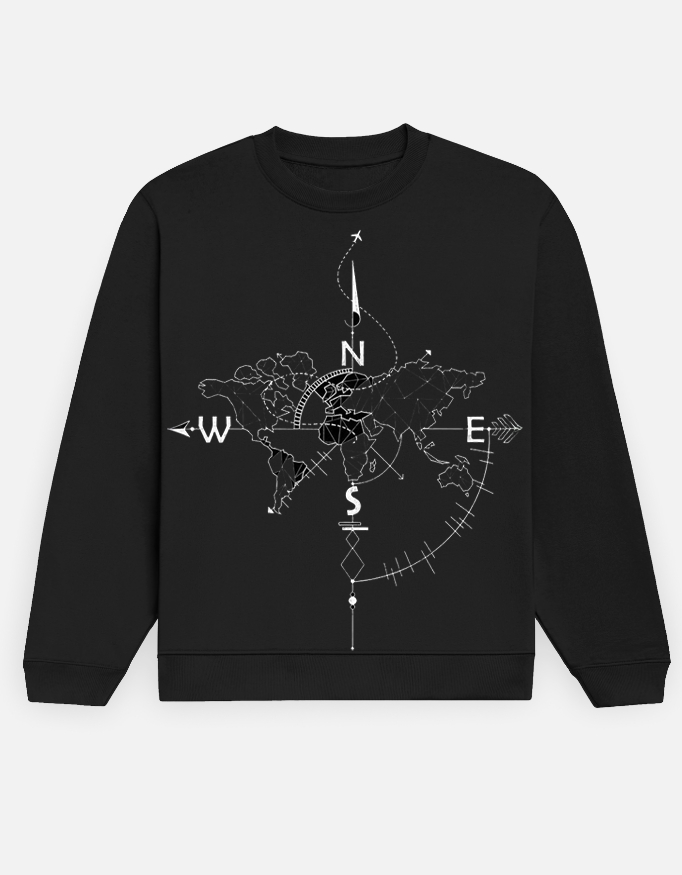 True North World Map Sweatshirt
